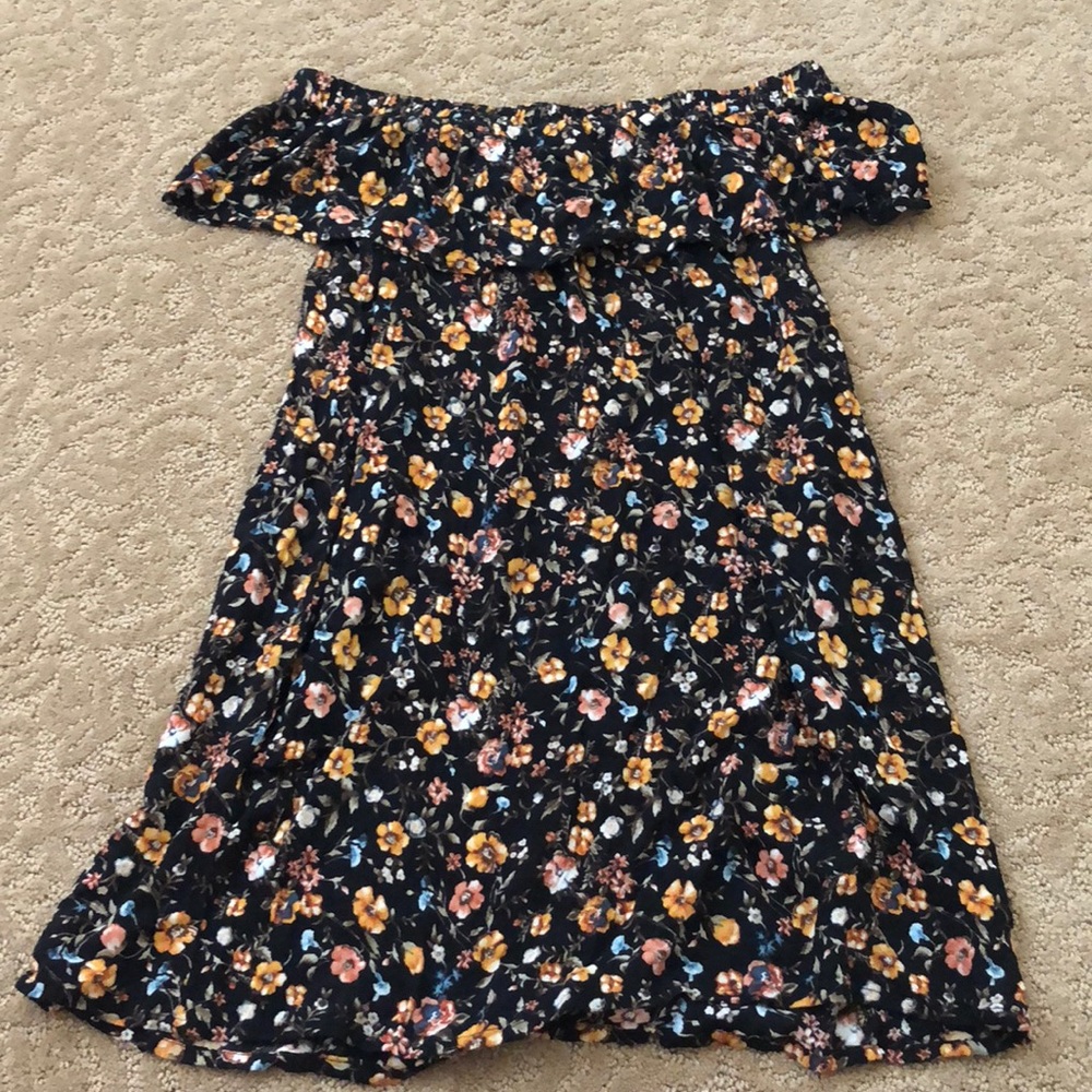off the shoulder floral dress